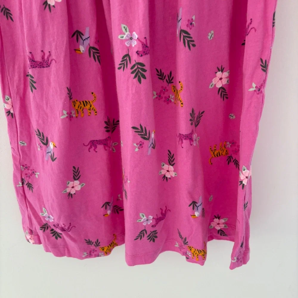 Carter's Girls Size 12‎ Pink Dress Tiger Floral Print Sleeveless Casual Summer